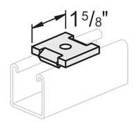 Square Strut Washer w/Channel Guides